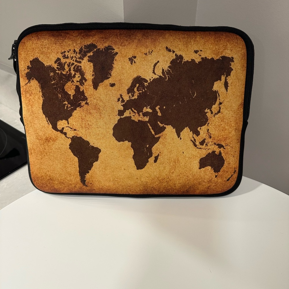 World Map Print Laptop Sleeve 14” inch MacBook compatible